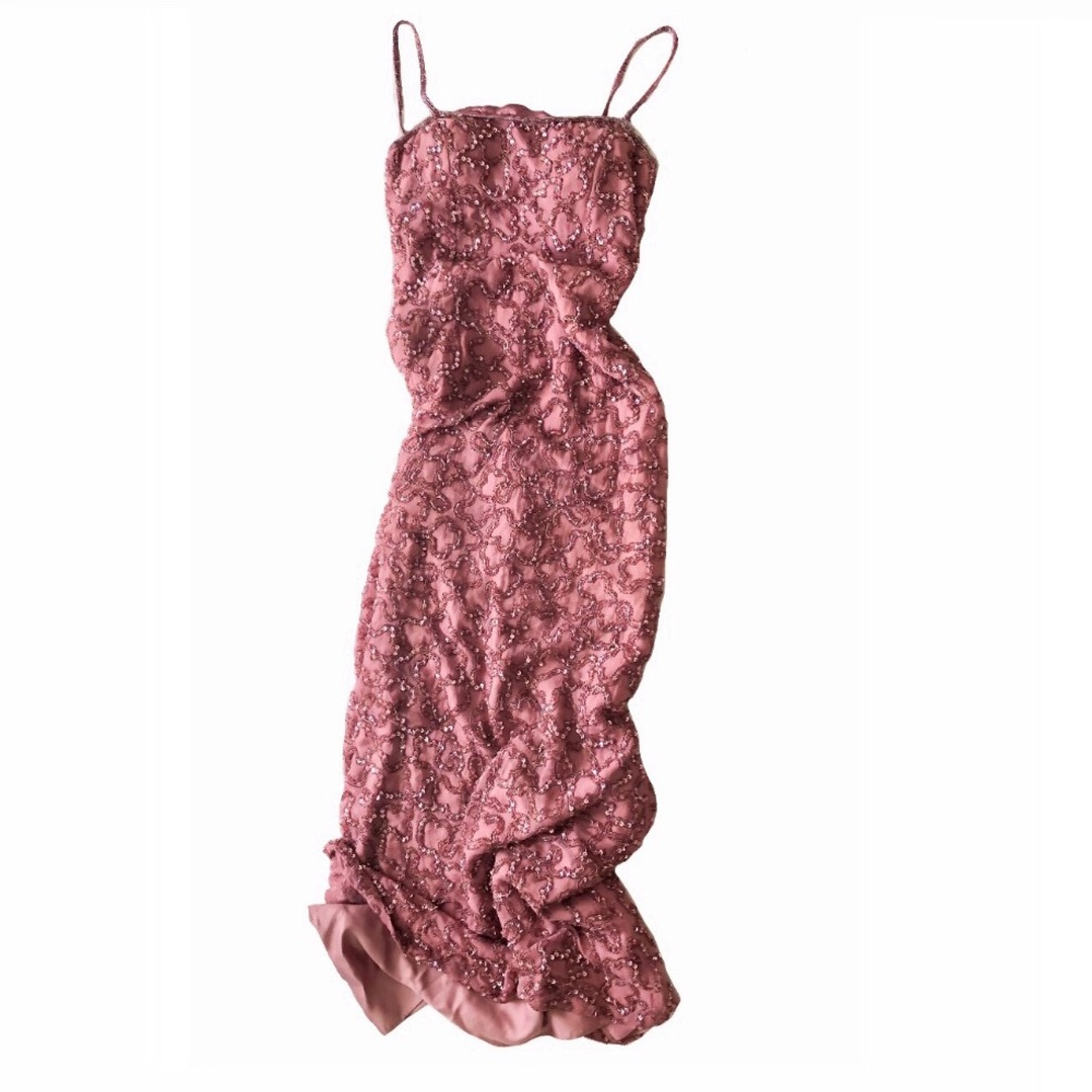 VINTAGE PROM DRESS size small silk gown